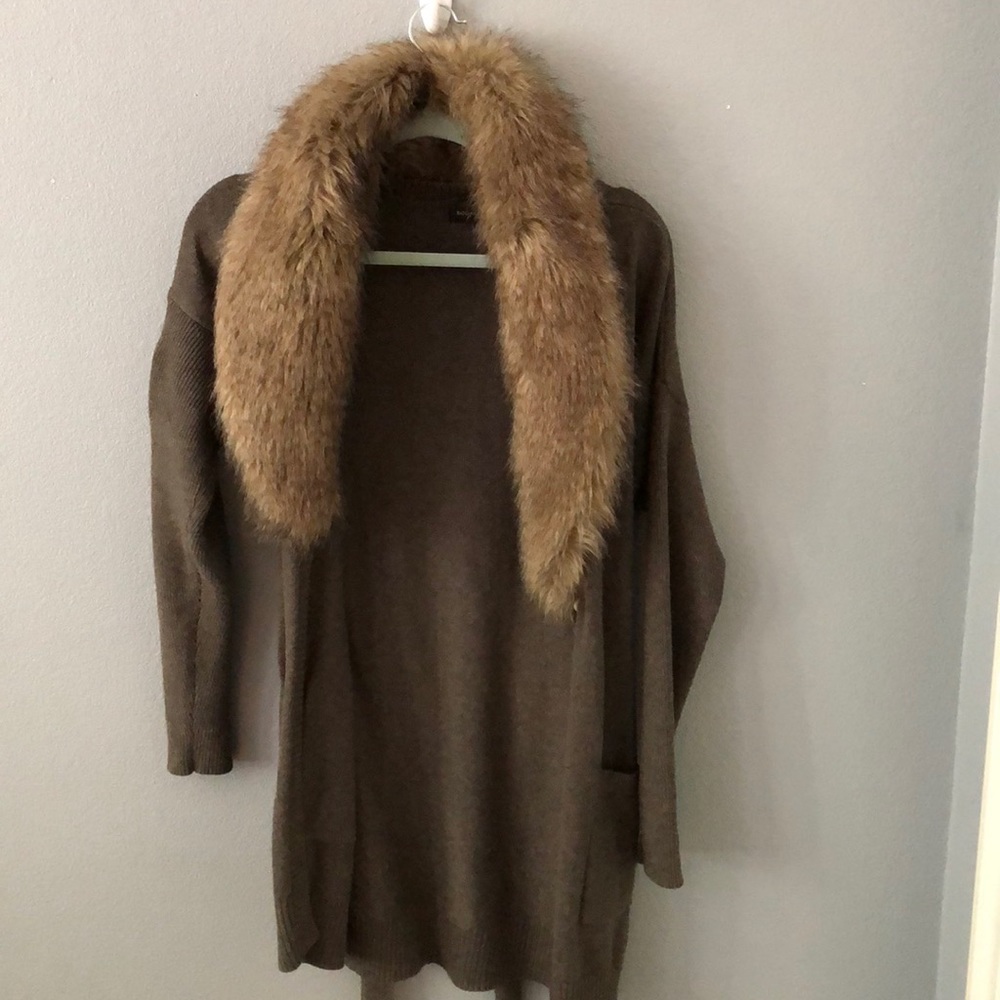 banana republic fur cardigan